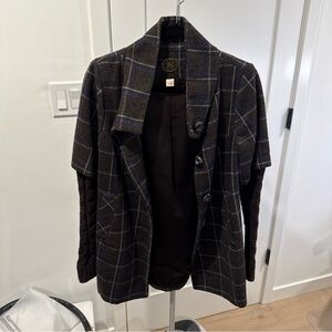 Plaid Brown Women's Jacket Anthropologie IrDA size 2